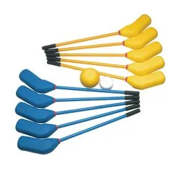 Sportime Super Softouch Hockey Set, 10 Hockey Sticks, Yellow And Blue