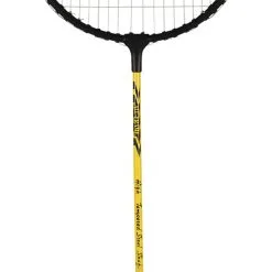 Sportime Yeller Steel-Strung Badminton Racquet, 26 Inches, Black/Yellow