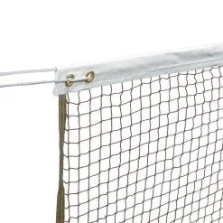 Sportime Deluxe Badminton Net, 22 X 2-1/2 Feet, Braided Rope Cable, Brown Net