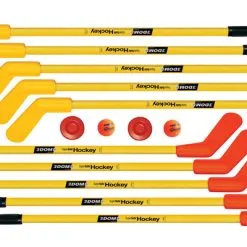 DOM Super-Safe Hockey Set,36 Inches, Includes 10 Sticks, 2 SuperSafe Pucks And 2 Balls