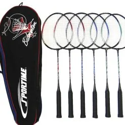 Sportime Replacement Badminton Racquets, 26 Inches, Assorted Colors, Set Of 6