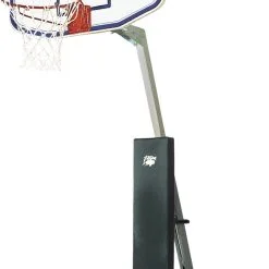 Bison Club Court Portable Basketball System With Fan Shaped Graphite Backboard, 48 X 36 Inch Backboard, Black