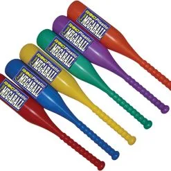 Champion Sports Rhino Megaball Bat, Plastic, Assorted Colors, Set Of 6